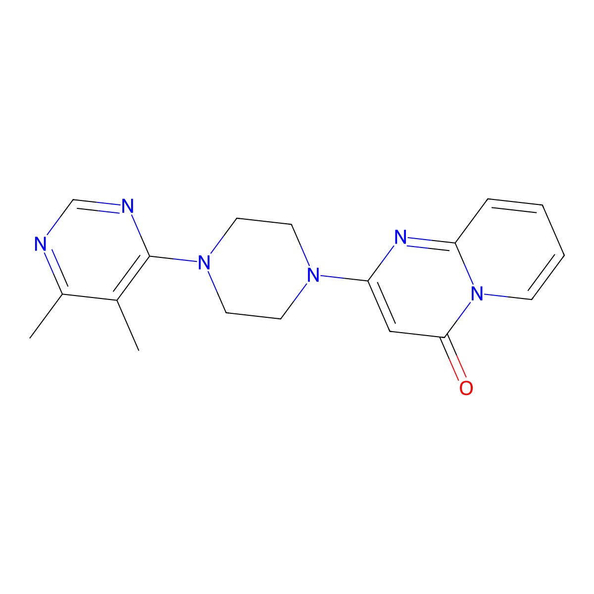 2-[4-(5,6-dimethylpyrimidin-4-yl)piperazin-1-yl]-4H-pyrido[1,2-a]pyrimidin-4-one molecular structure, CAS 2380168-86-3