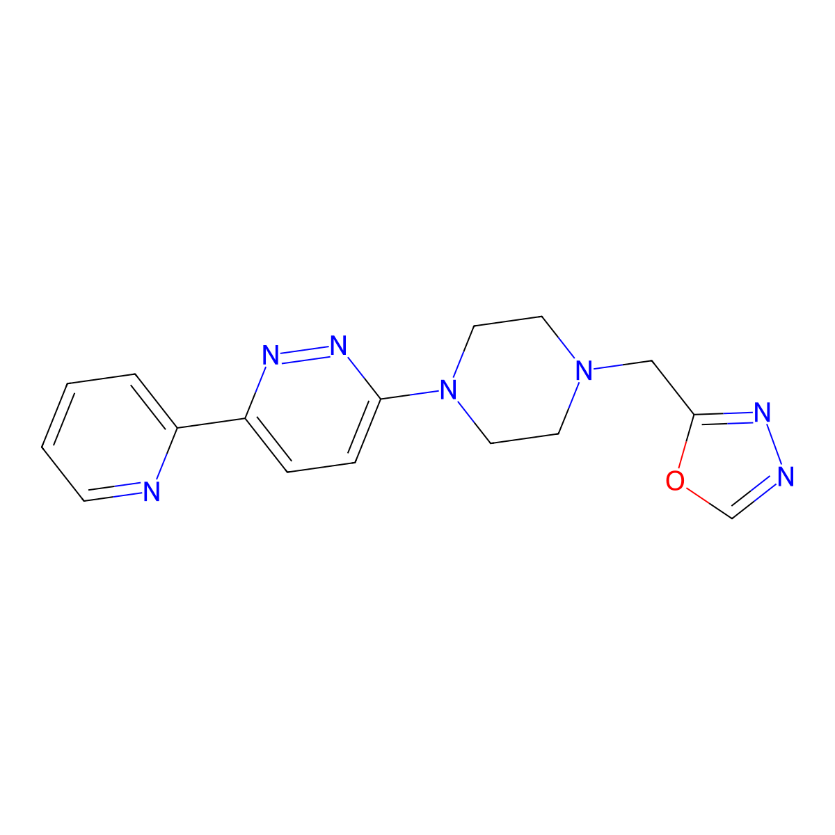 3-{4-[(1,3,4-Oxadiazol-2-yl)methyl]piperazin-1-yl}-6-(pyridin-2-yl)pyridazine molecular structure, CAS 2380168-92-1