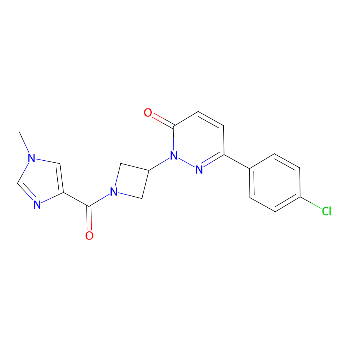6-(4-chlorophenyl)-2-[1-(1-methyl-1H-imidazole-4-carbonyl)azetidin-3-yl]-2,3-dihydropyridazin-3-one molecular structure, CAS 2380168-97-6