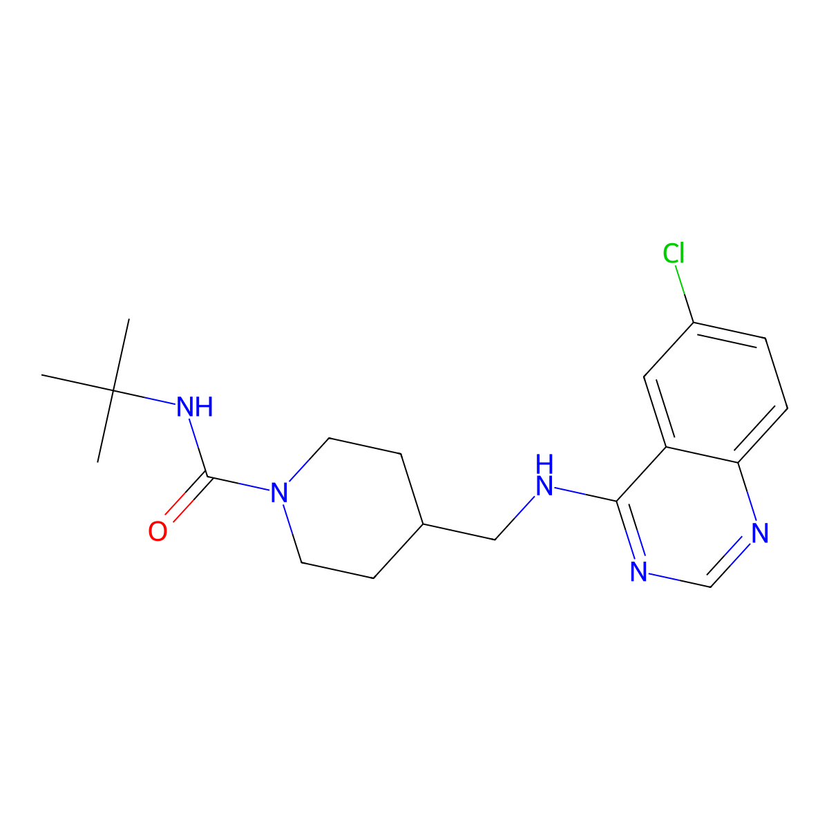 N-tert-butyl-4-{[(6-chloroquinazolin-4-yl)amino]methyl}piperidine-1-carboxamide molecular structure, CAS 2380169-02-6