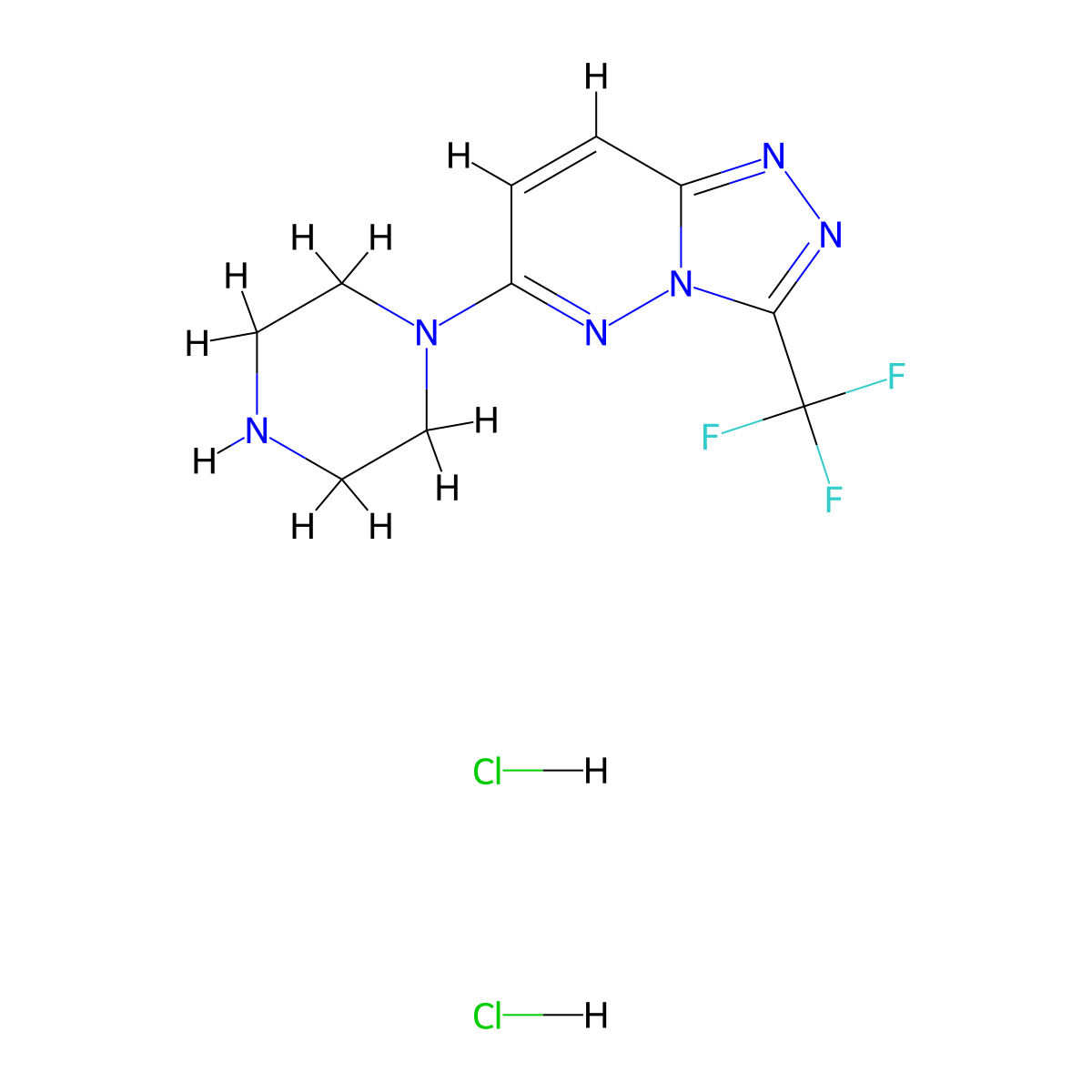 6-(Piperazin-1-yl)-3-(trifluoromethyl)-[1,2,4]triazolo[4,3-b]pyridazine dihydrochloride molecular structure, CAS 2380169-06-0