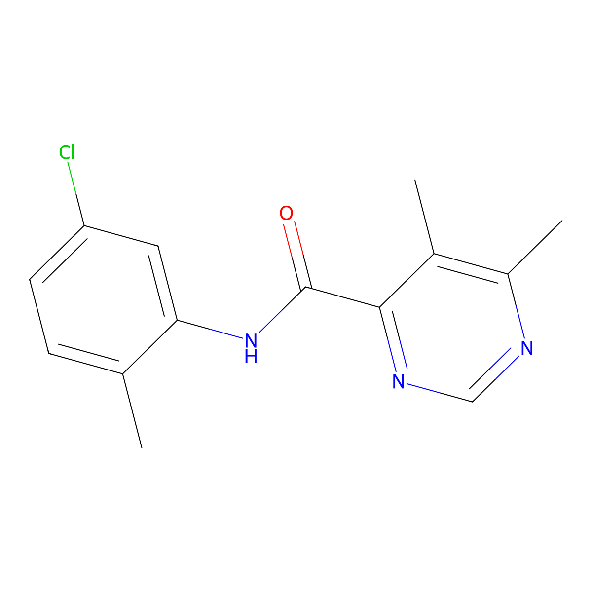 N-(5-Chloro-2-methylphenyl)-5,6-dimethylpyrimidine-4-carboxamide molecular structure, CAS 2380169-08-2