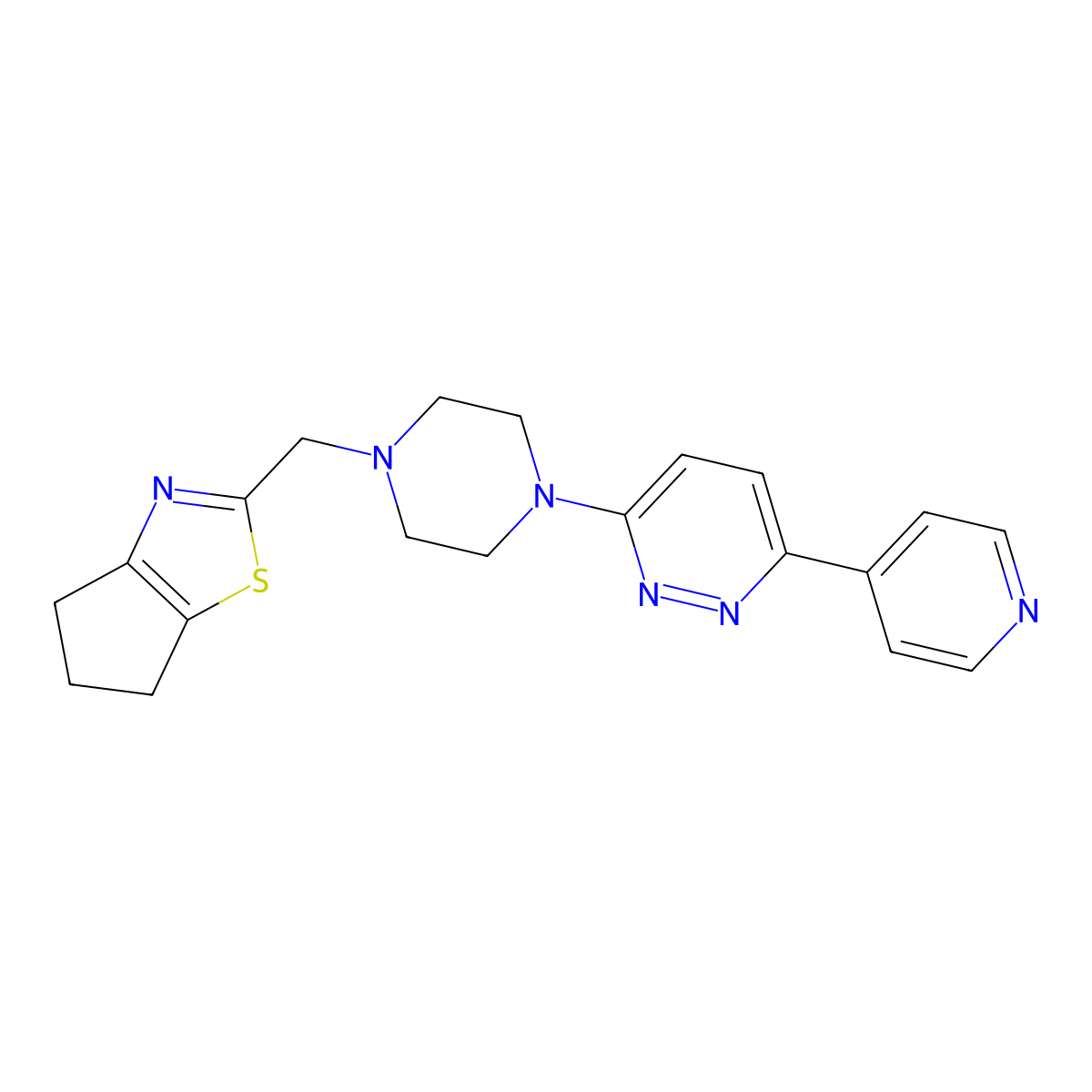 3-[4-({4H,5H,6H-cyclopenta[d][1,3]thiazol-2-yl}methyl)piperazin-1-yl]-6-(pyridin-4-yl)pyridazine molecular structure, CAS 2380169-21-9