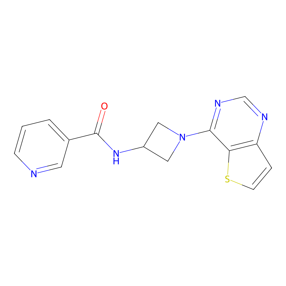 N-(1-{thieno[3,2-d]pyrimidin-4-yl}azetidin-3-yl)pyridine-3-carboxamide molecular structure, CAS 2380169-43-5
