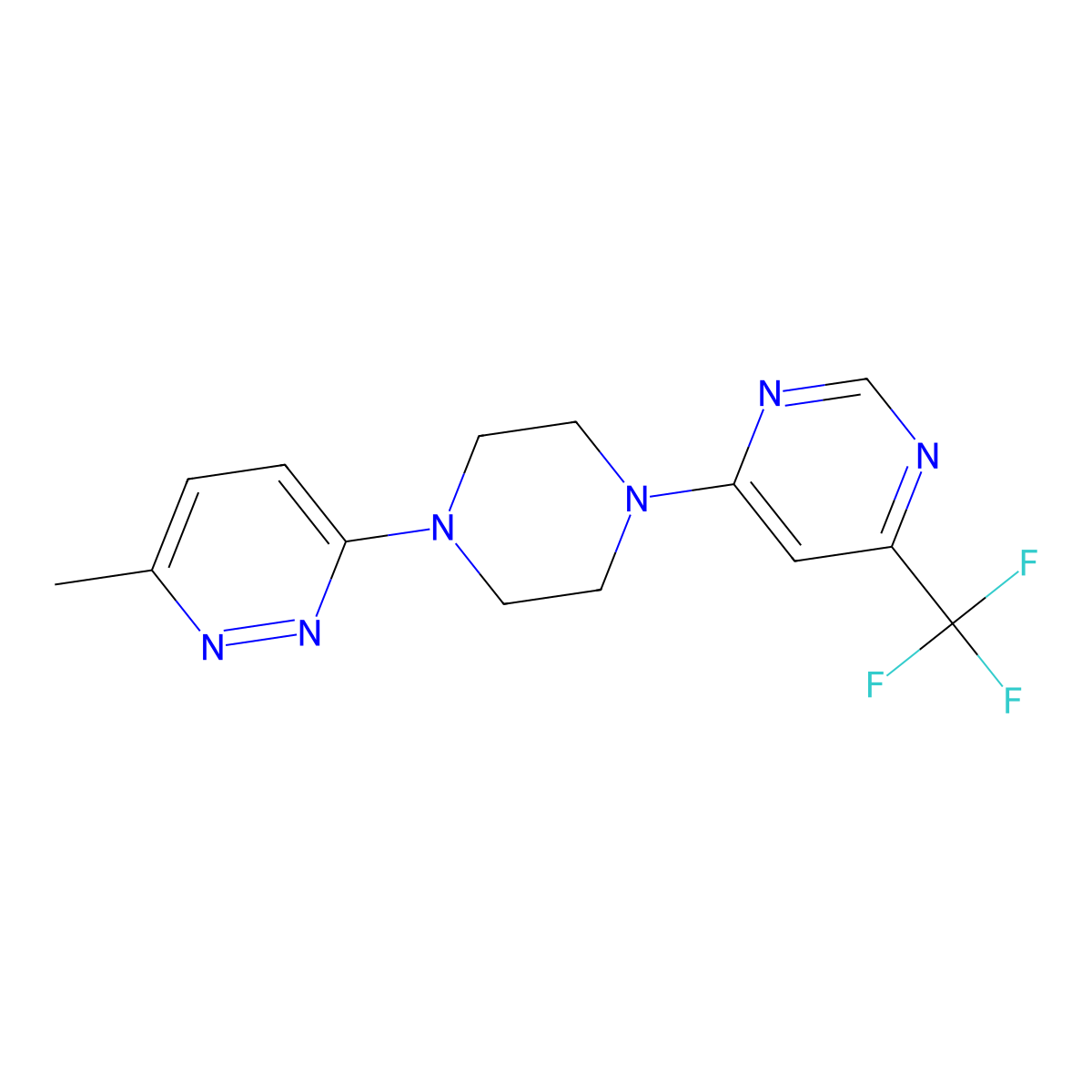 4-[4-(6-Methylpyridazin-3-yl)piperazin-1-yl]-6-(trifluoromethyl)pyrimidine molecular structure, CAS 2380169-52-6