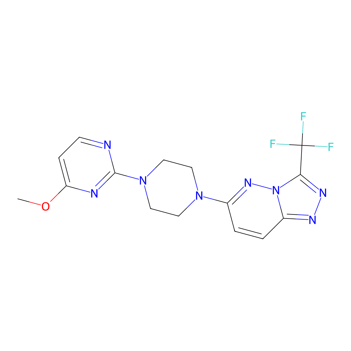 4-Methoxy-2-{4-[3-(trifluoromethyl)-[1,2,4]triazolo[4,3-b]pyridazin-6-yl]piperazin-1-yl}pyrimidine molecular structure, CAS 2380169-55-9