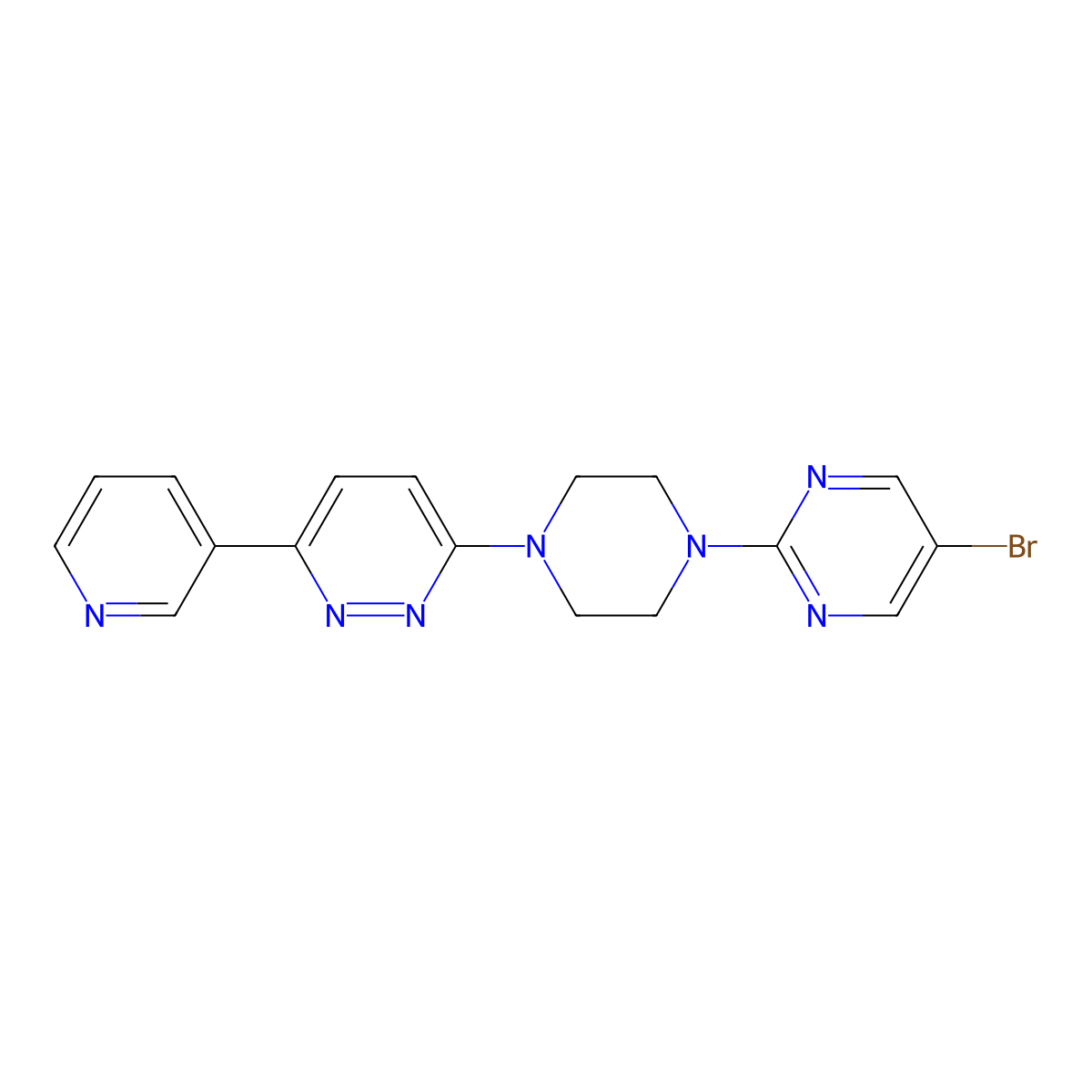 3-[4-(5-Bromopyrimidin-2-yl)piperazin-1-yl]-6-(pyridin-3-yl)pyridazine molecular structure, CAS 2380169-57-1