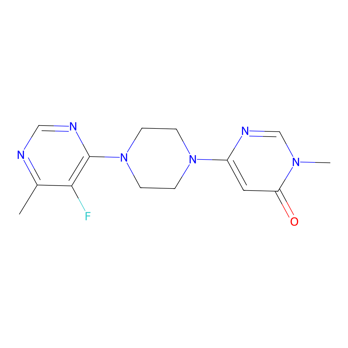 6-[4-(5-Fluoro-6-methylpyrimidin-4-yl)piperazin-1-yl]-3-methyl-3,4-dihydropyrimidin-4-one molecular structure, CAS 2380169-67-3
