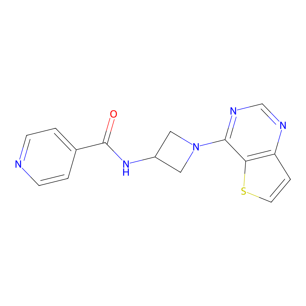 N-(1-{thieno[3,2-d]pyrimidin-4-yl}azetidin-3-yl)pyridine-4-carboxamide molecular structure, CAS 2380169-69-5