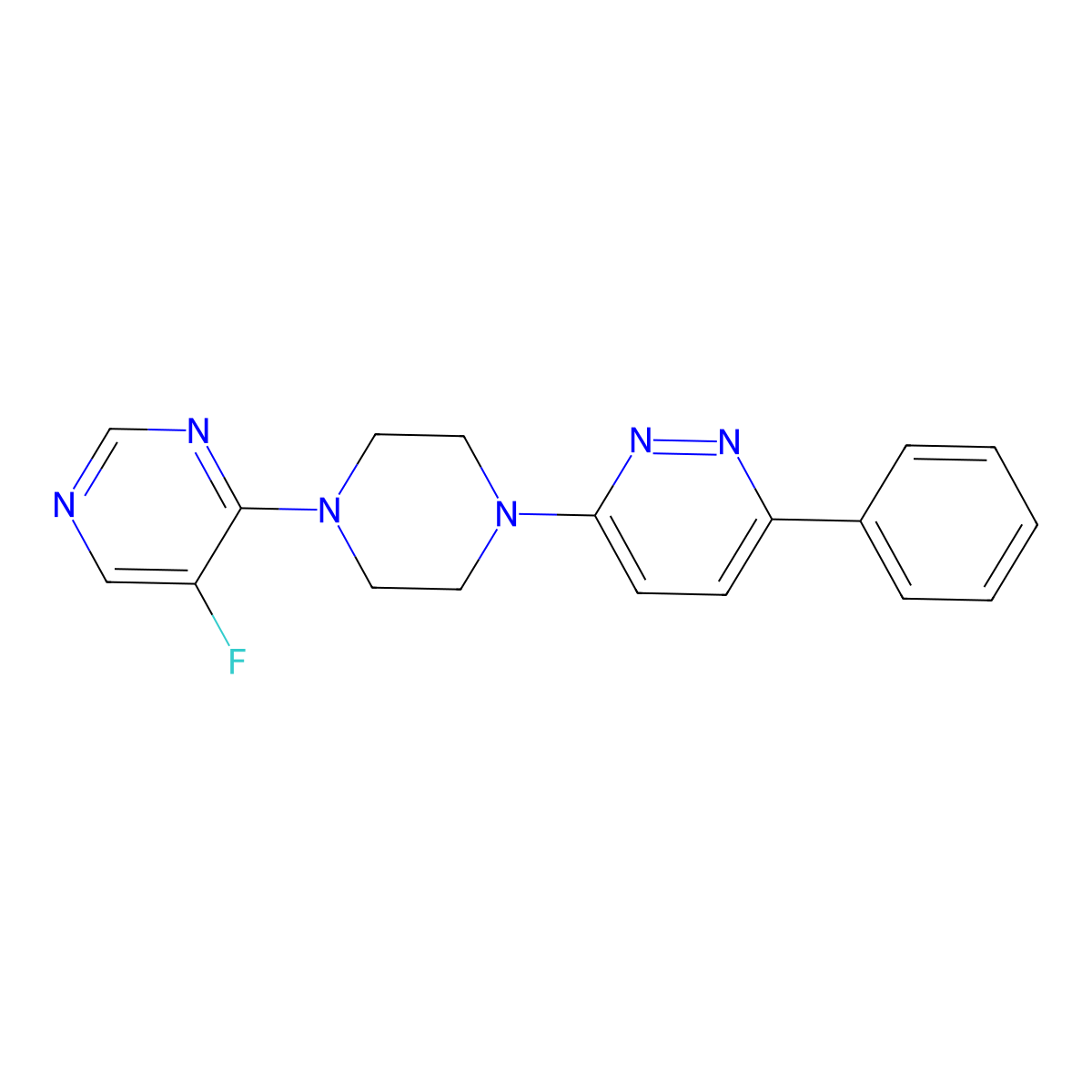 3-[4-(5-Fluoropyrimidin-4-yl)piperazin-1-yl]-6-phenylpyridazine molecular structure, CAS 2380169-77-5