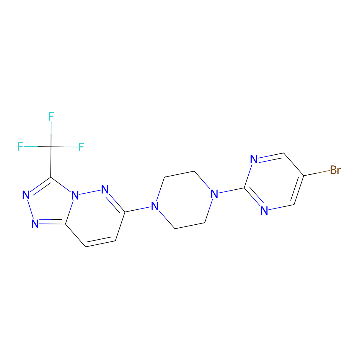 5-Bromo-2-{4-[3-(trifluoromethyl)-[1,2,4]triazolo[4,3-b]pyridazin-6-yl]piperazin-1-yl}pyrimidine molecular structure, CAS 2380169-78-6