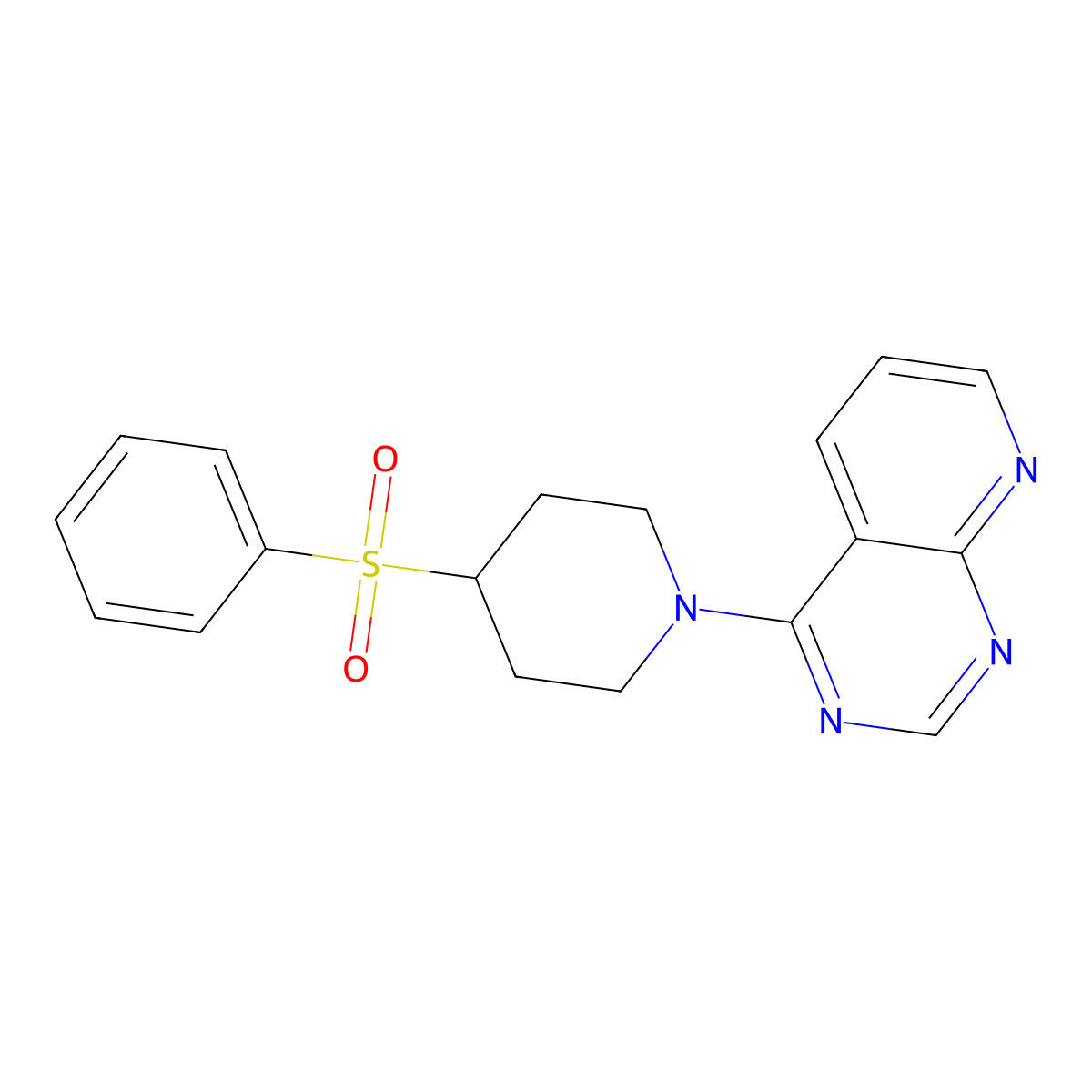 4-(Benzenesulfonyl)-1-{pyrido[2,3-d]pyrimidin-4-yl}piperidine molecular structure, CAS 2380169-79-7