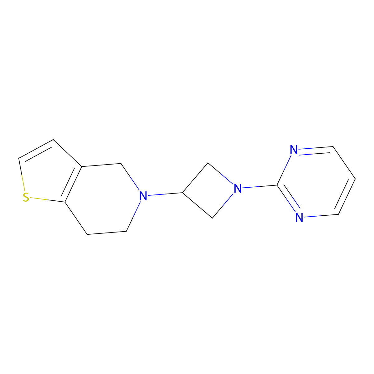 2-(3-{4H,5H,6H,7H-thieno[3,2-c]pyridin-5-yl}azetidin-1-yl)pyrimidine molecular structure, CAS 2380169-80-0
