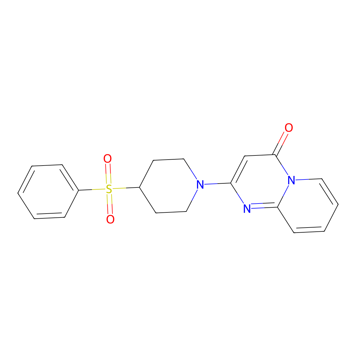 2-[4-(benzenesulfonyl)piperidin-1-yl]-4H-pyrido[1,2-a]pyrimidin-4-one molecular structure, CAS 2380169-84-4