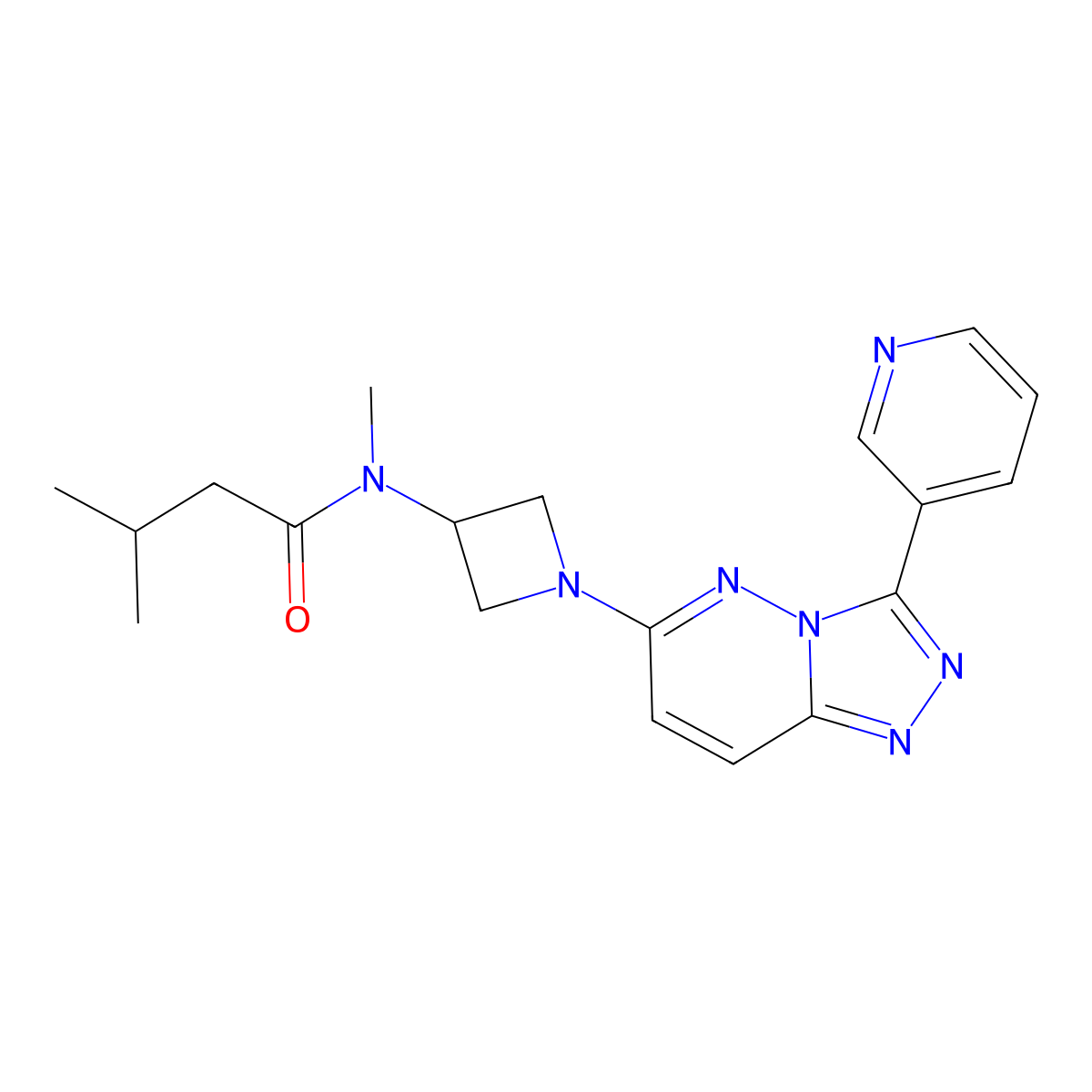 N,3-dimethyl-N-{1-[3-(pyridin-3-yl)-[1,2,4]triazolo[4,3-b]pyridazin-6-yl]azetidin-3-yl}butanamide molecular structure, CAS 2380169-91-3