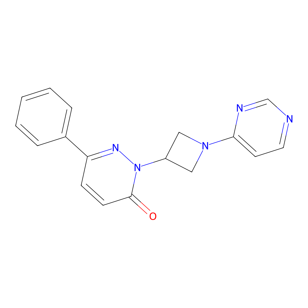 6-Phenyl-2-[1-(pyrimidin-4-yl)azetidin-3-yl]-2,3-dihydropyridazin-3-one molecular structure, CAS 2380169-96-8