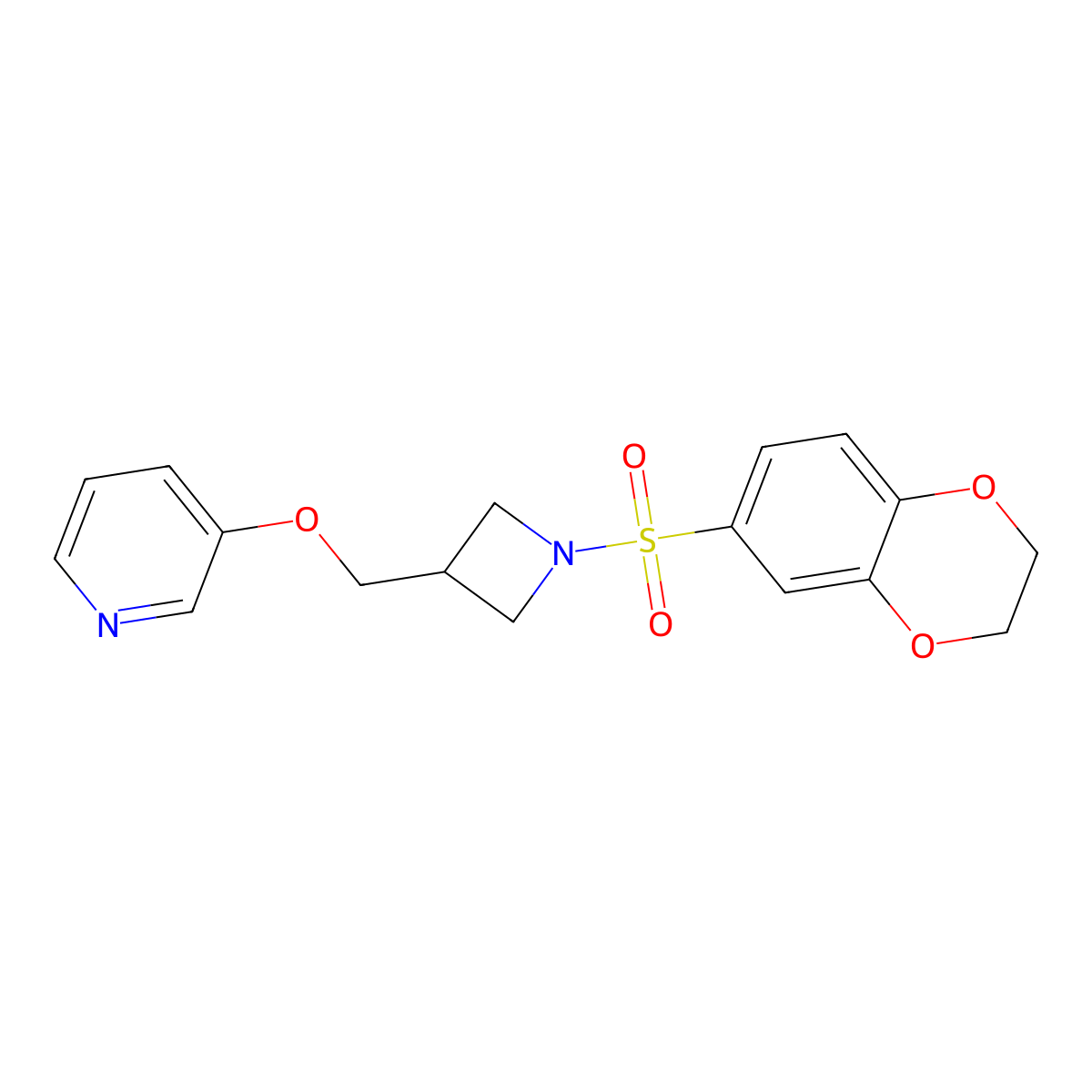 3-{[1-(2,3-Dihydro-1,4-benzodioxine-6-sulfonyl)azetidin-3-yl]methoxy}pyridine molecular structure, CAS 2380170-07-8