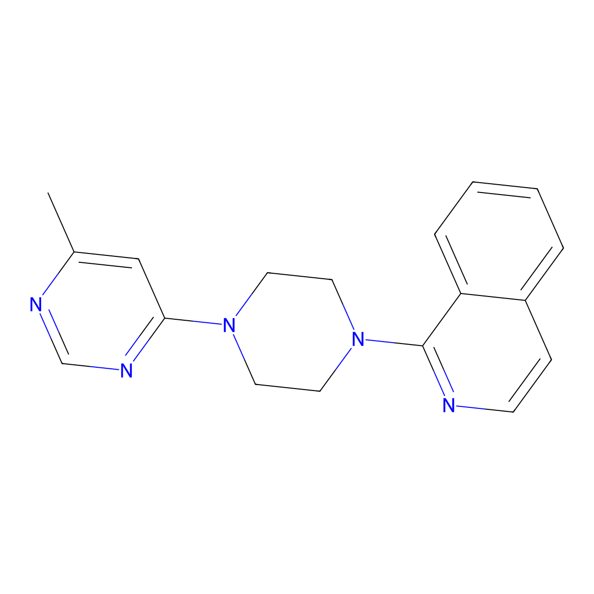 1-[4-(6-Methylpyrimidin-4-yl)piperazin-1-yl]isoquinoline molecular structure, CAS 2380170-11-4