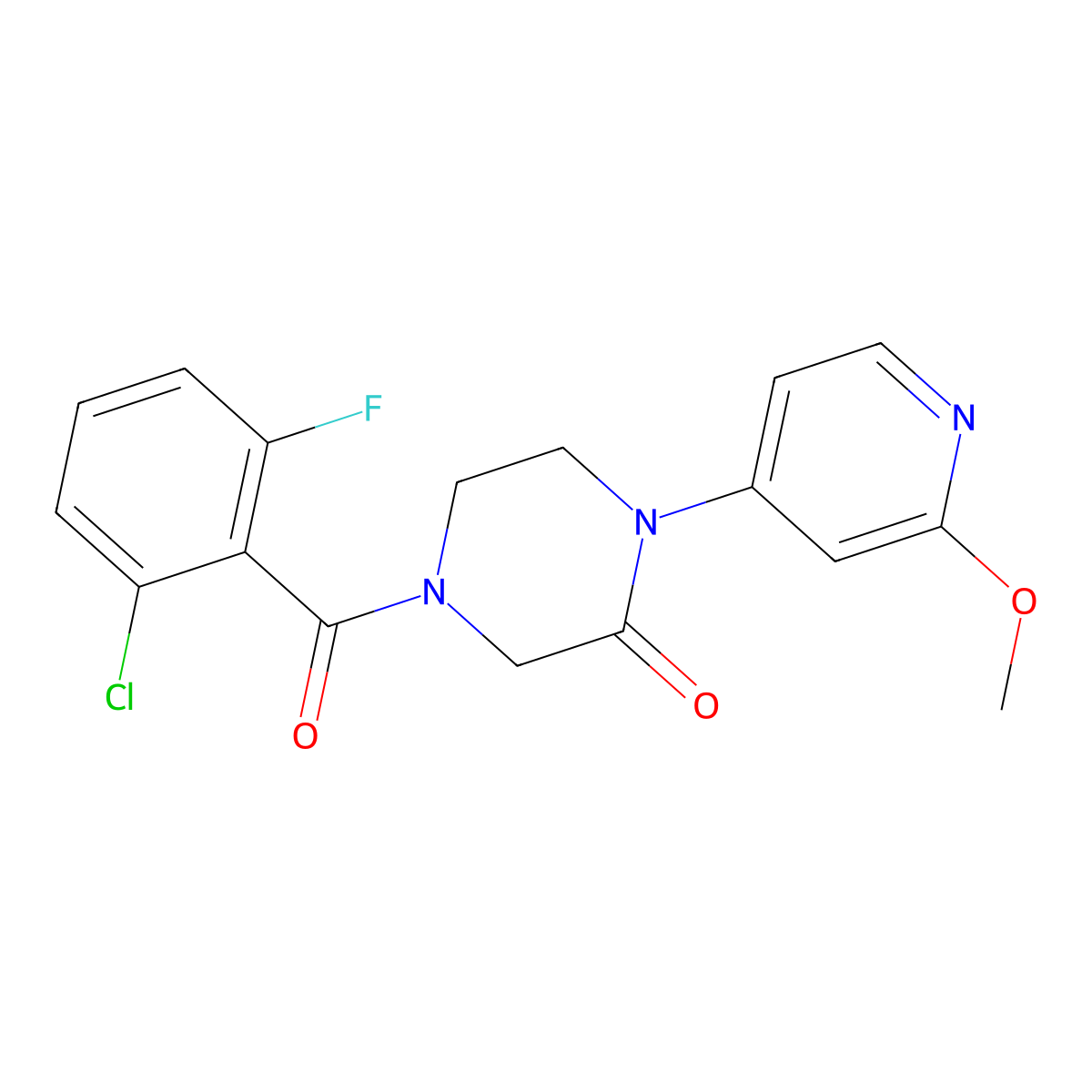 4-(2-Chloro-6-fluorobenzoyl)-1-(2-methoxypyridin-4-yl)piperazin-2-one molecular structure, CAS 2380170-12-5