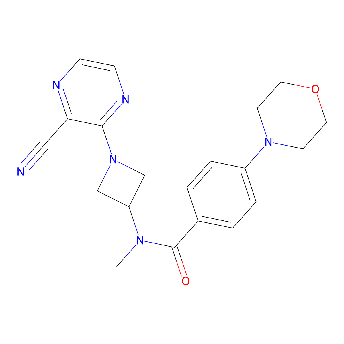 N-[1-(3-cyanopyrazin-2-yl)azetidin-3-yl]-N-methyl-4-(morpholin-4-yl)benzamide molecular structure, CAS 2380170-14-7
