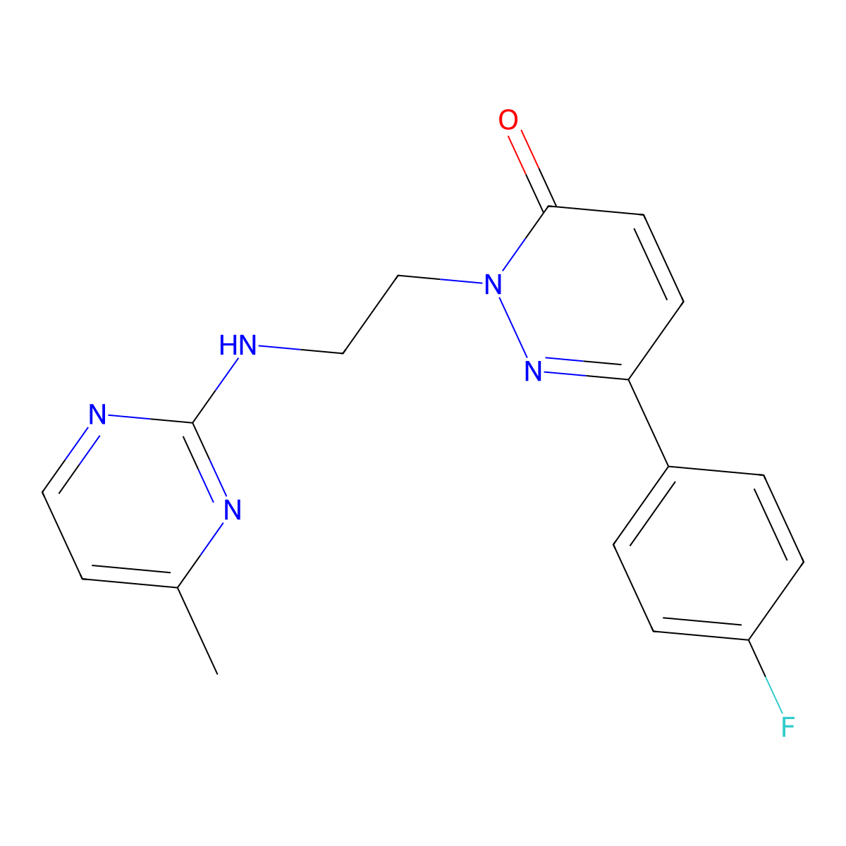 6-(4-Fluorophenyl)-2-{2-[(4-methylpyrimidin-2-yl)amino]ethyl}-2,3-dihydropyridazin-3-one molecular structure, CAS 2380170-15-8
