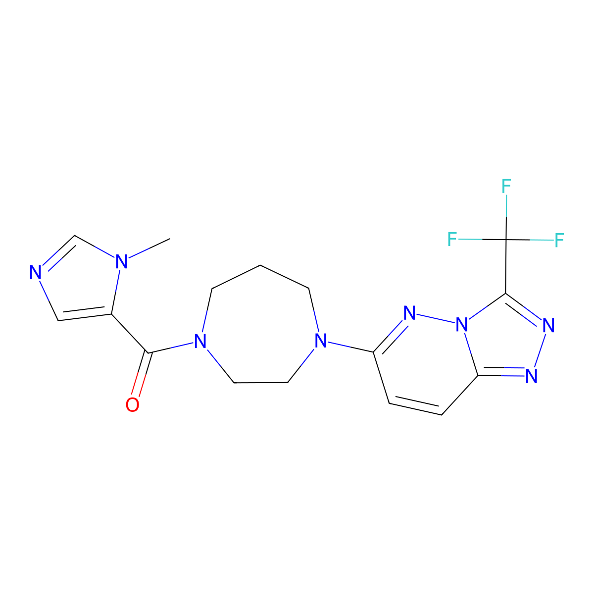 1-(1-methyl-1H-imidazole-5-carbonyl)-4-[3-(trifluoromethyl)-[1,2,4]triazolo[4,3-b]pyridazin-6-yl]-1,4-diazepane molecular structure, CAS 2380170-17-0