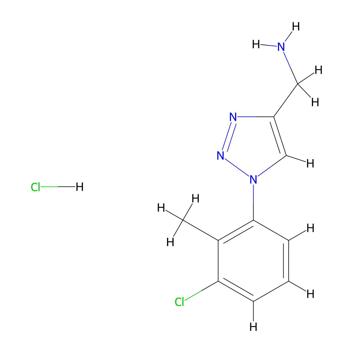 [1-(3-chloro-2-methylphenyl)-1H-1,2,3-triazol-4-yl]methanamine hydrochloride molecular structure, CAS 2380170-26-1