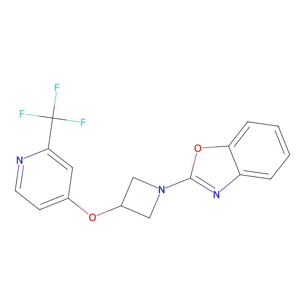 2-(3-{[2-(Trifluoromethyl)pyridin-4-yl]oxy}azetidin-1-yl)-1,3-benzoxazole molecular structure, CAS 2380170-31-8