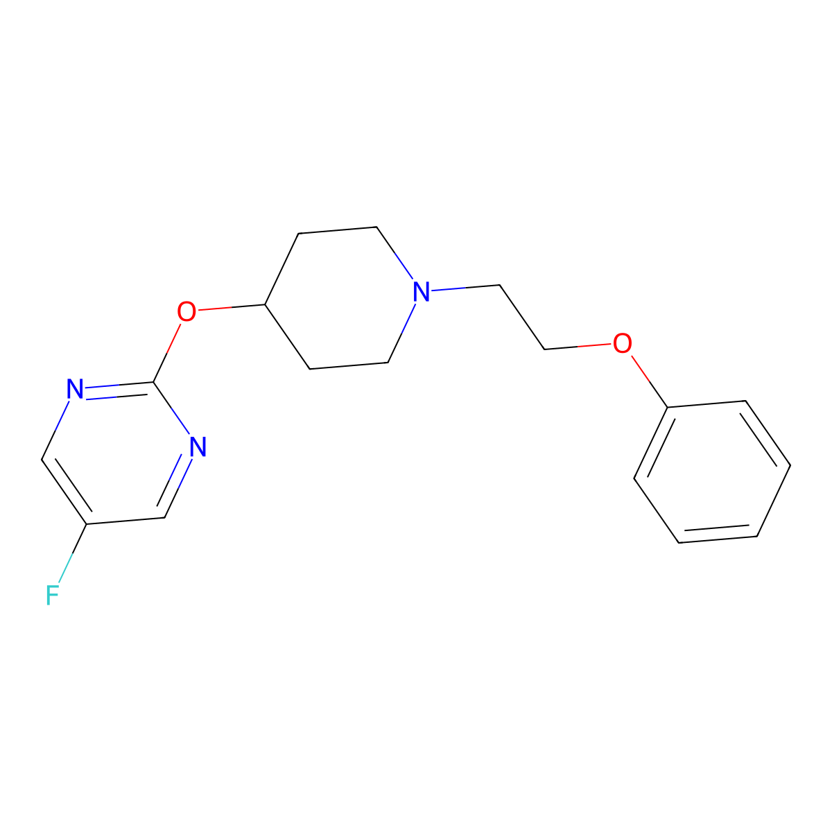 5-Fluoro-2-{[1-(2-phenoxyethyl)piperidin-4-yl]oxy}pyrimidine molecular structure, CAS 2380170-34-1