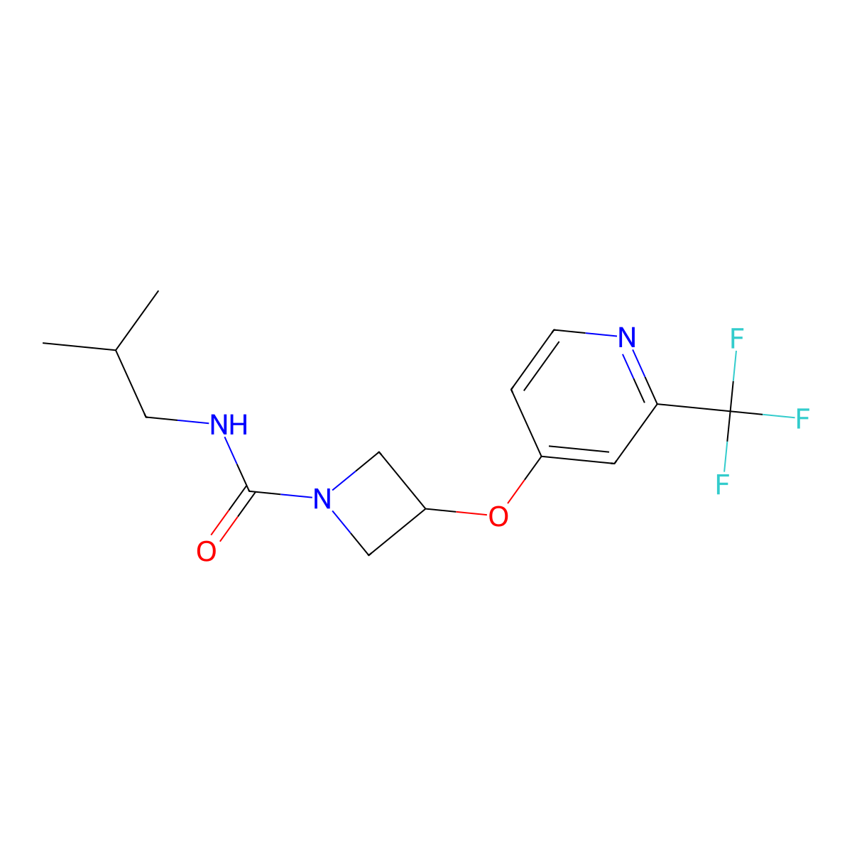 N-(2-methylpropyl)-3-{[2-(trifluoromethyl)pyridin-4-yl]oxy}azetidine-1-carboxamide molecular structure, CAS 2380170-35-2