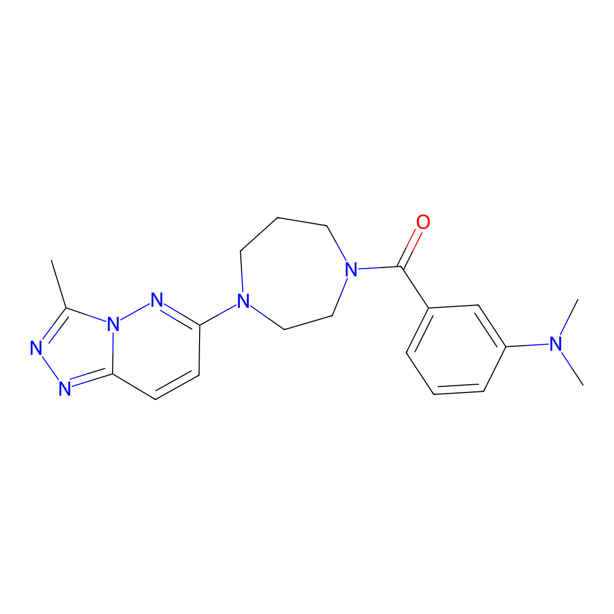 N,N-dimethyl-3-(4-{3-methyl-[1,2,4]triazolo[4,3-b]pyridazin-6-yl}-1,4-diazepane-1-carbonyl)aniline molecular structure, CAS 2380170-46-5
