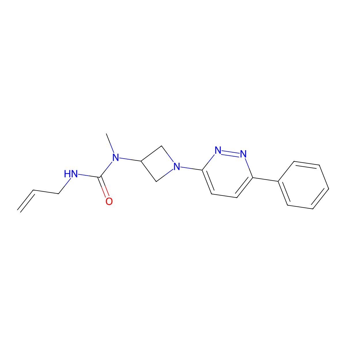 1-Methyl-1-[1-(6-phenylpyridazin-3-yl)azetidin-3-yl]-3-(prop-2-en-1-yl)urea molecular structure, CAS 2380170-47-6