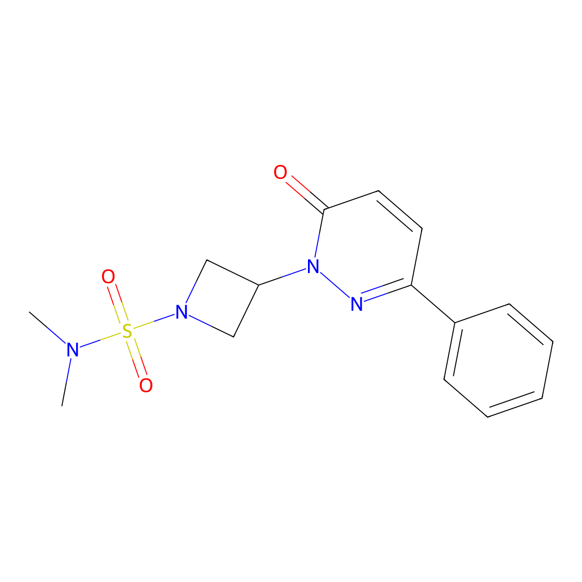 N,N-dimethyl-3-(6-oxo-3-phenyl-1,6-dihydropyridazin-1-yl)azetidine-1-sulfonamide molecular structure, CAS 2380170-49-8