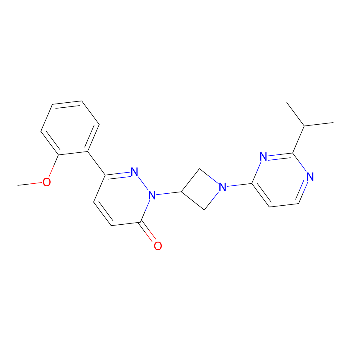 6-(2-Methoxyphenyl)-2-{1-[2-(propan-2-yl)pyrimidin-4-yl]azetidin-3-yl}-2,3-dihydropyridazin-3-one molecular structure, CAS 2380170-50-1
