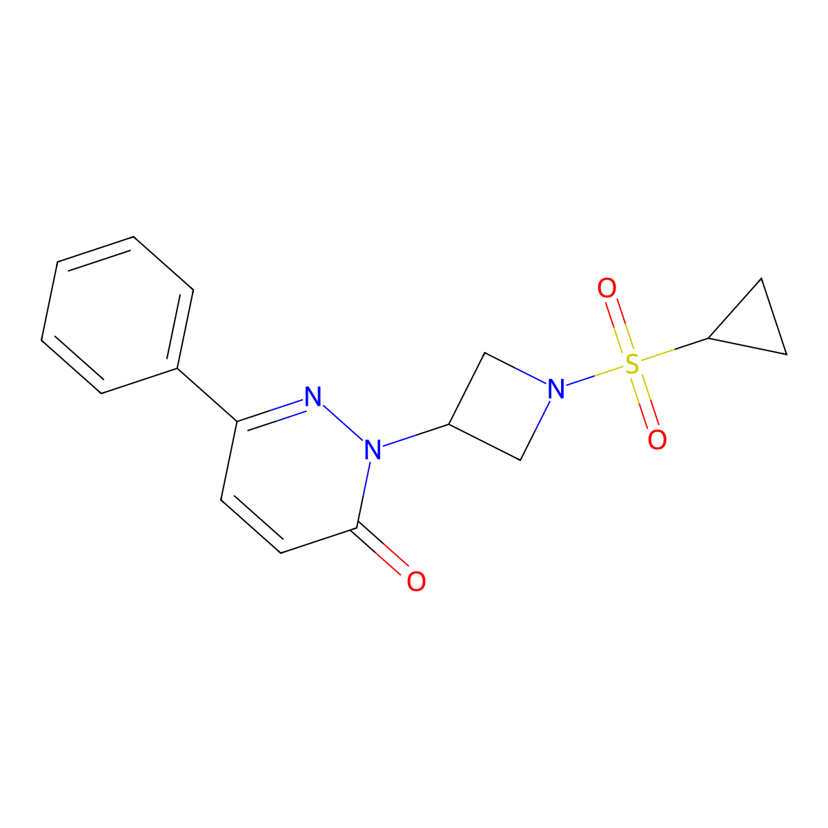 2-[1-(Cyclopropanesulfonyl)azetidin-3-yl]-6-phenyl-2,3-dihydropyridazin-3-one molecular structure, CAS 2380170-54-5