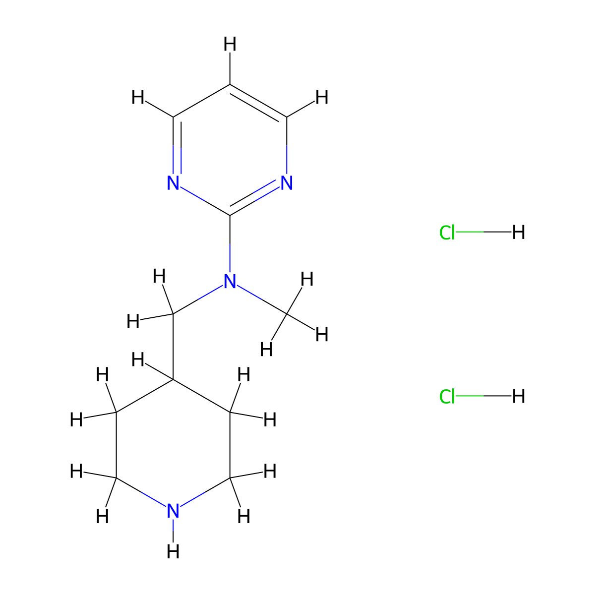 N-methyl-N-[(piperidin-4-yl)methyl]pyrimidin-2-amine dihydrochloride molecular structure, CAS 2380170-56-7