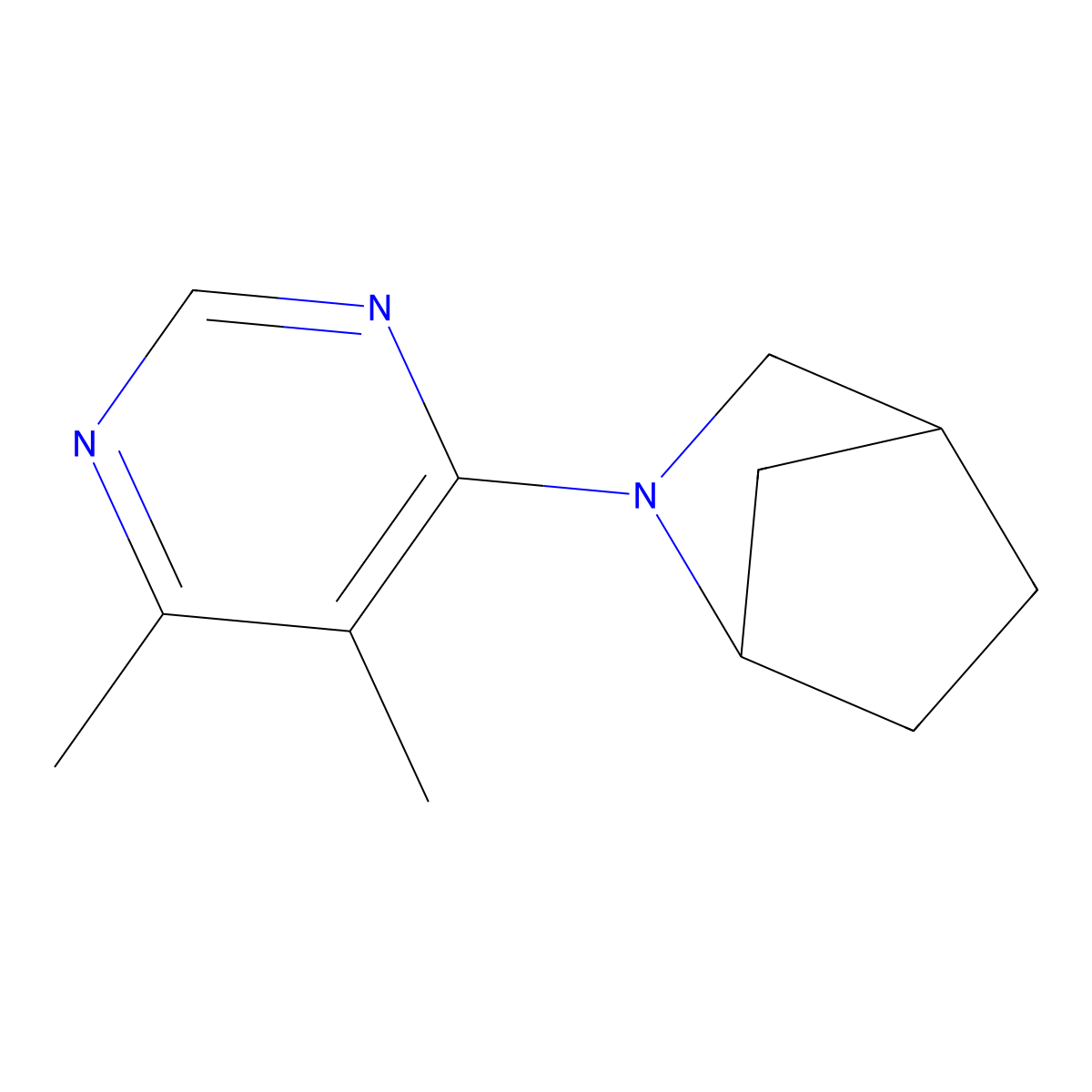 2-(5,6-Dimethylpyrimidin-4-yl)-2-azabicyclo[2.2.1]heptane molecular structure, CAS 2380170-57-8