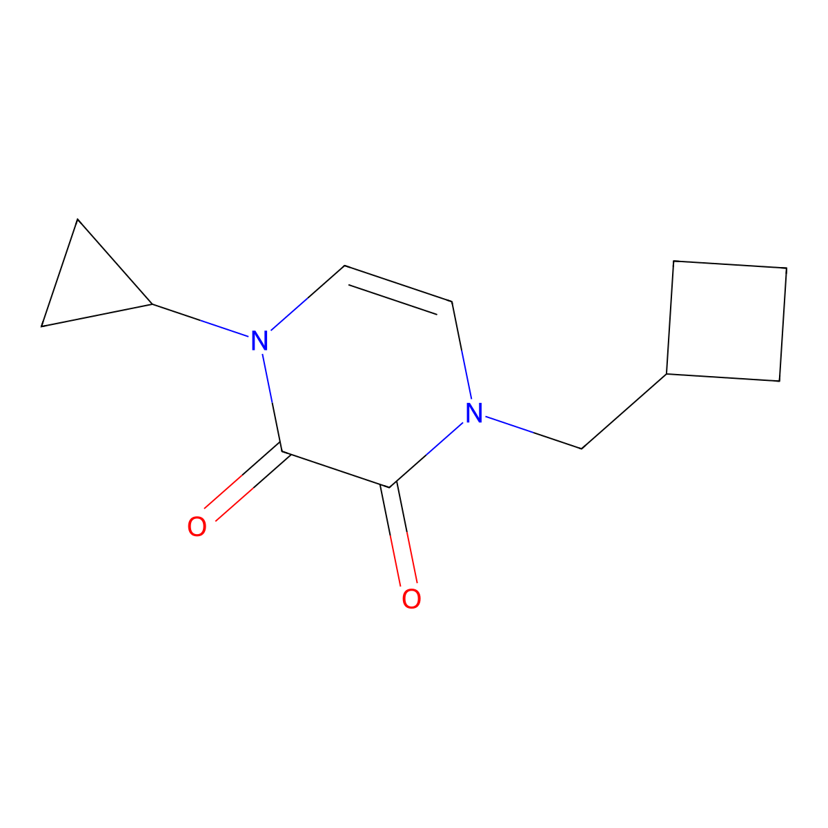 1-(Cyclobutylmethyl)-4-cyclopropyl-1,2,3,4-tetrahydropyrazine-2,3-dione molecular structure, CAS 2380170-58-9