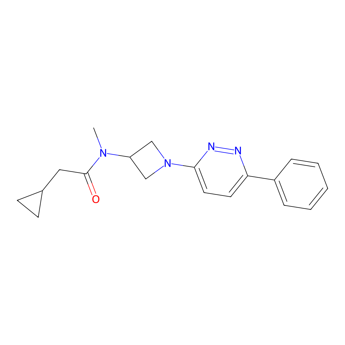 2-Cyclopropyl-N-methyl-N-[1-(6-phenylpyridazin-3-yl)azetidin-3-yl]acetamide molecular structure, CAS 2380170-68-1