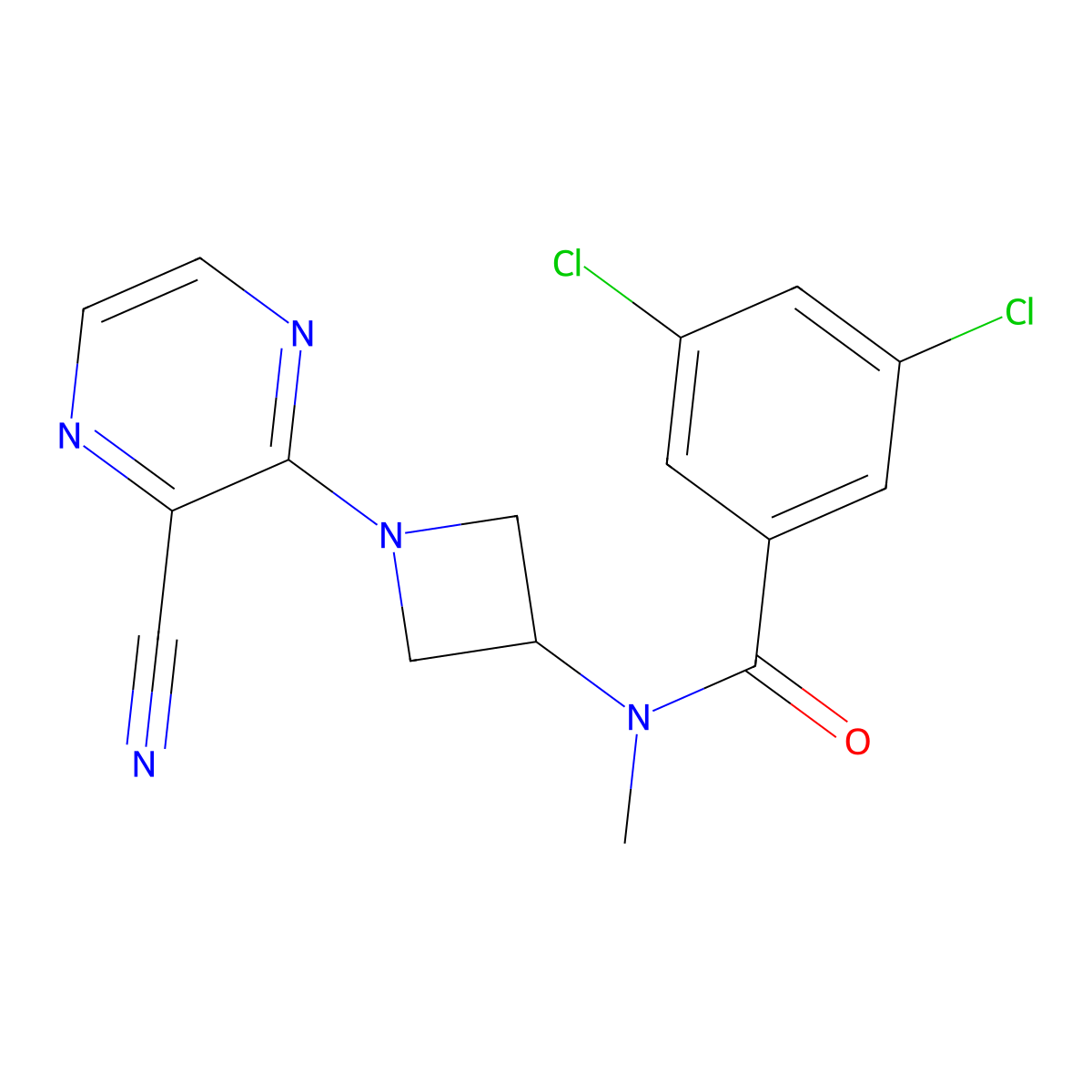 3,5-Dichloro-N-[1-(3-cyanopyrazin-2-yl)azetidin-3-yl]-N-methylbenzamide molecular structure, CAS 2380170-70-5