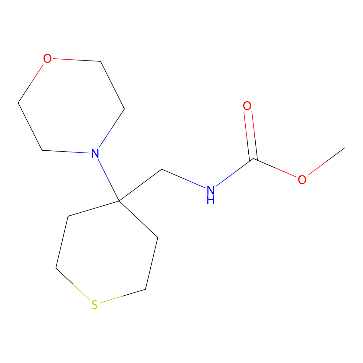 methyl N-{[4-(morpholin-4-yl)thian-4-yl]methyl}carbamate molecular structure, CAS 2380170-79-4