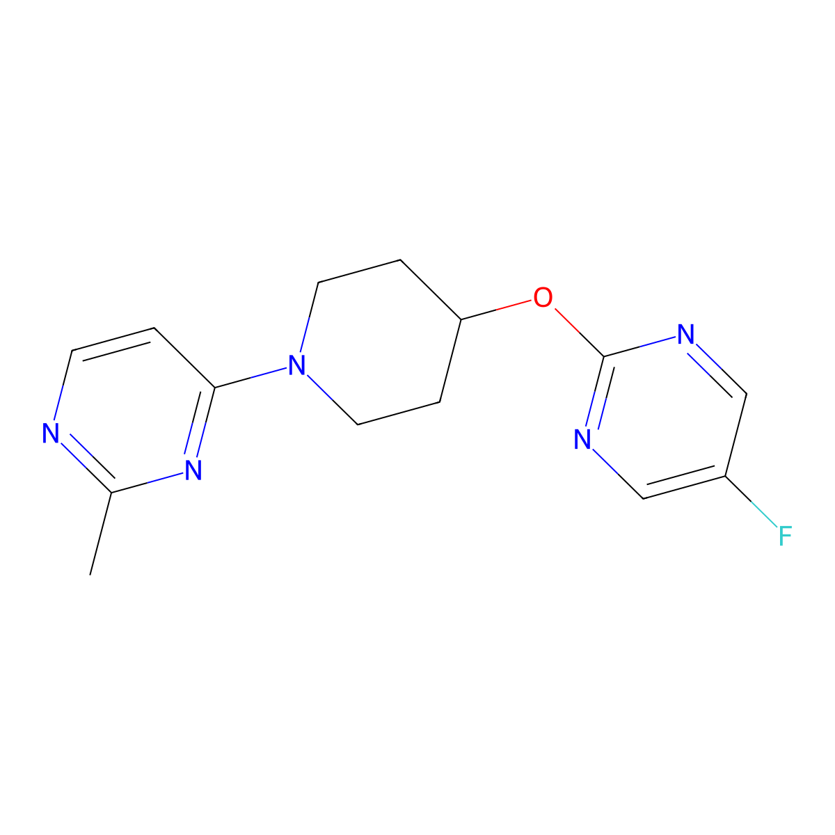 4-{4-[(5-Fluoropyrimidin-2-yl)oxy]piperidin-1-yl}-2-methylpyrimidine molecular structure, CAS 2380170-80-7