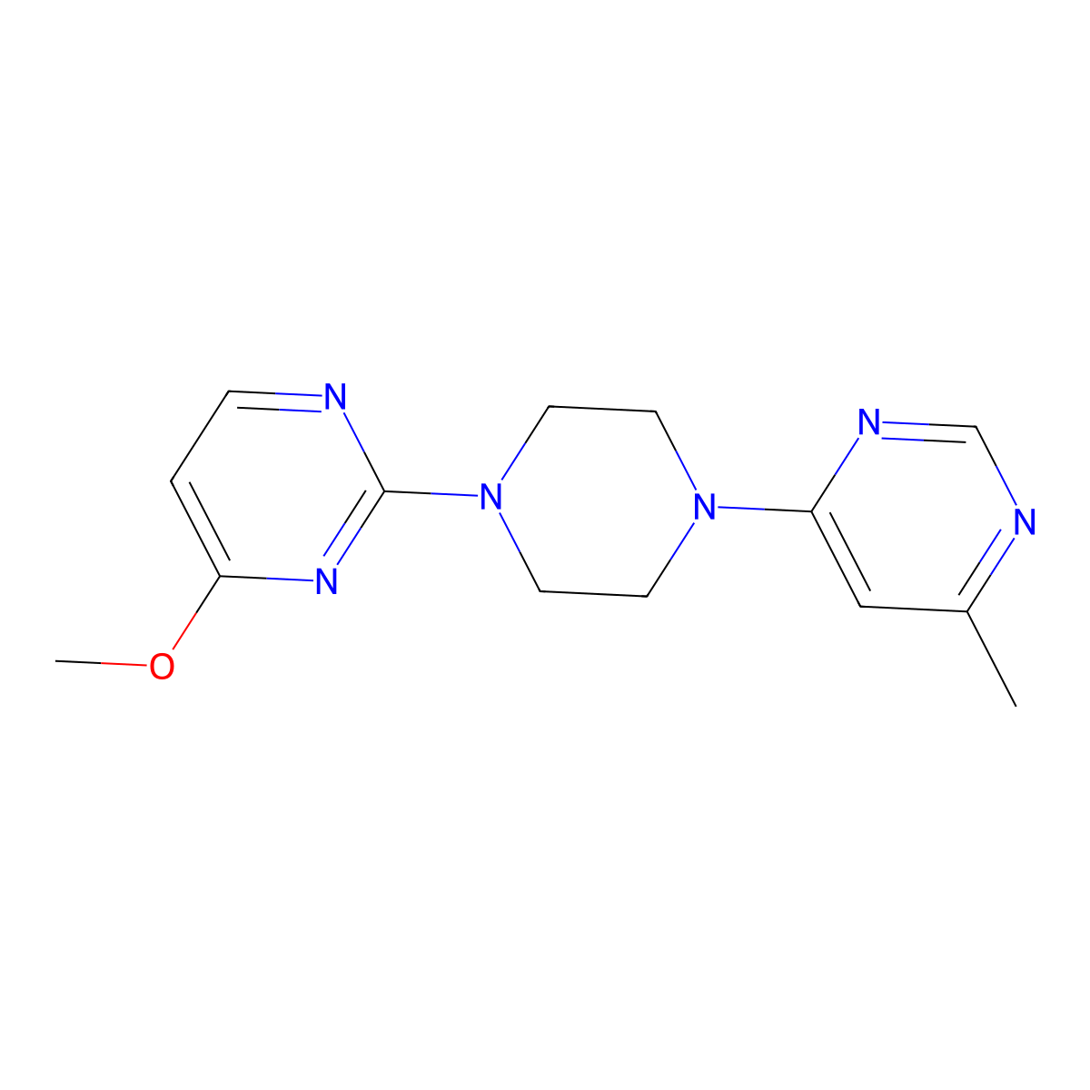 4-Methoxy-2-[4-(6-methylpyrimidin-4-yl)piperazin-1-yl]pyrimidine molecular structure, CAS 2380170-83-0