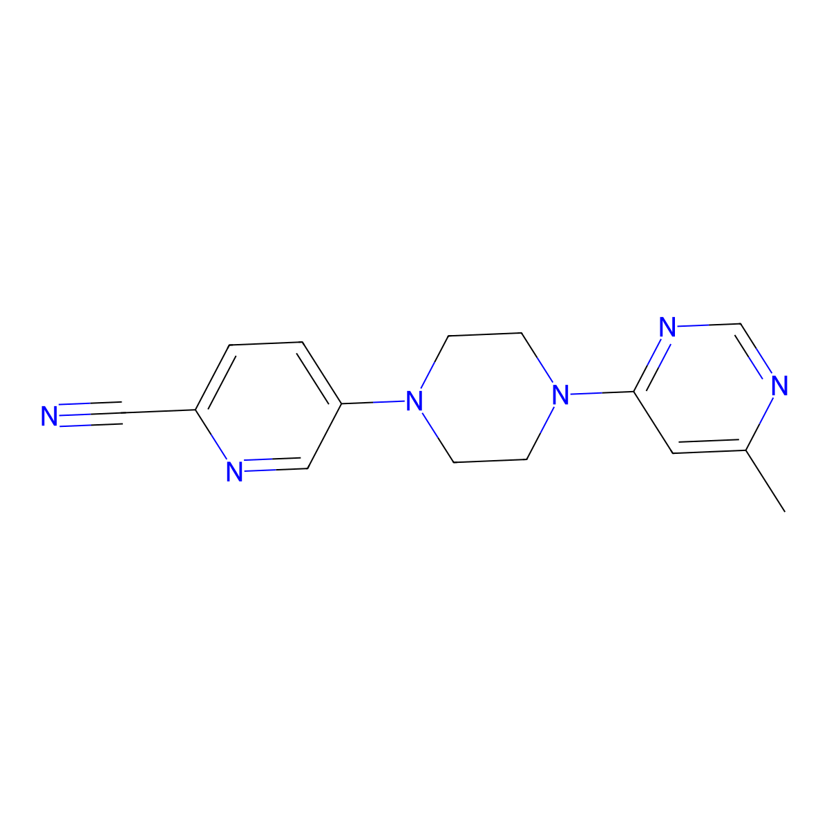 5-[4-(6-Methylpyrimidin-4-yl)piperazin-1-yl]pyridine-2-carbonitrile molecular structure, CAS 2380170-91-0