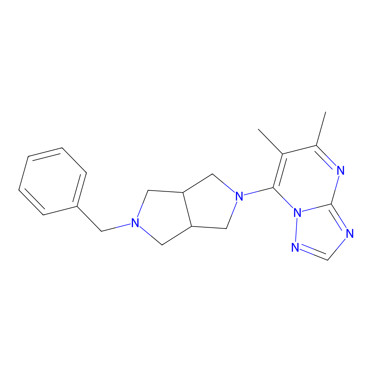 7-{5-Benzyl-octahydropyrrolo[3,4-c]pyrrol-2-yl}-5,6-dimethyl-[1,2,4]triazolo[1,5-a]pyrimidine molecular structure, CAS 2380170-92-1