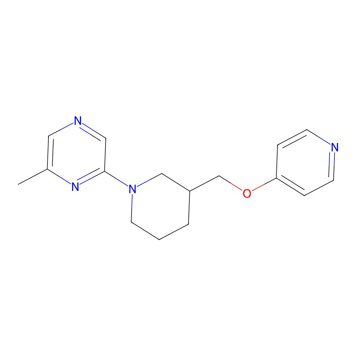 2-Methyl-6-{3-[(pyridin-4-yloxy)methyl]piperidin-1-yl}pyrazine molecular structure, CAS 2380170-93-2