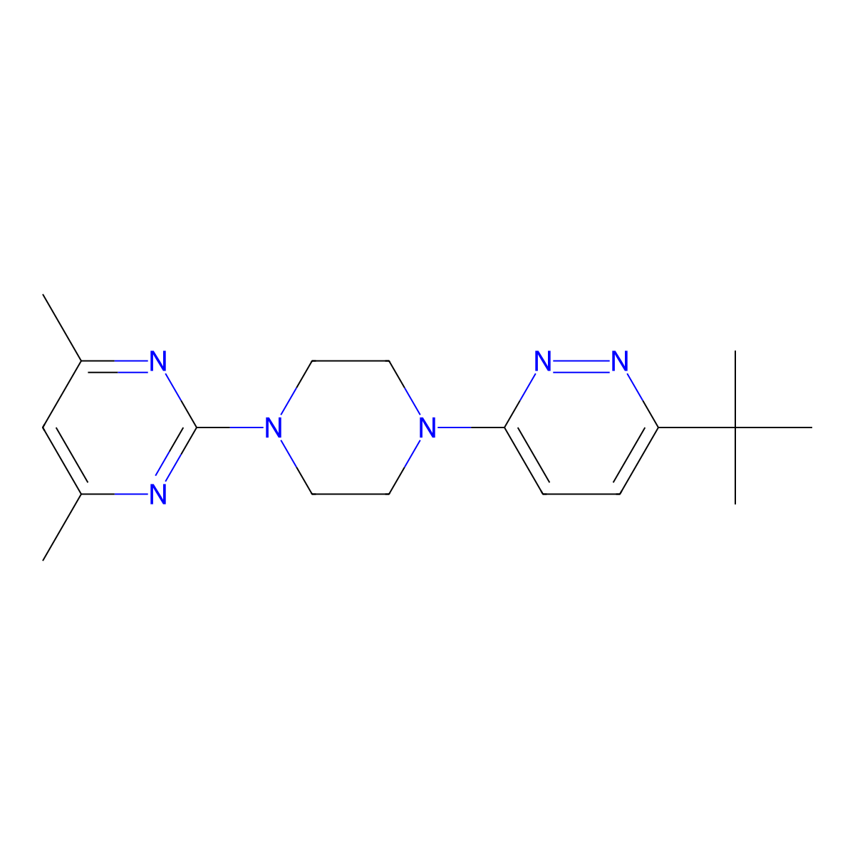 2-[4-(6-Tert-butylpyridazin-3-yl)piperazin-1-yl]-4,6-dimethylpyrimidine molecular structure, CAS 2380170-96-5
