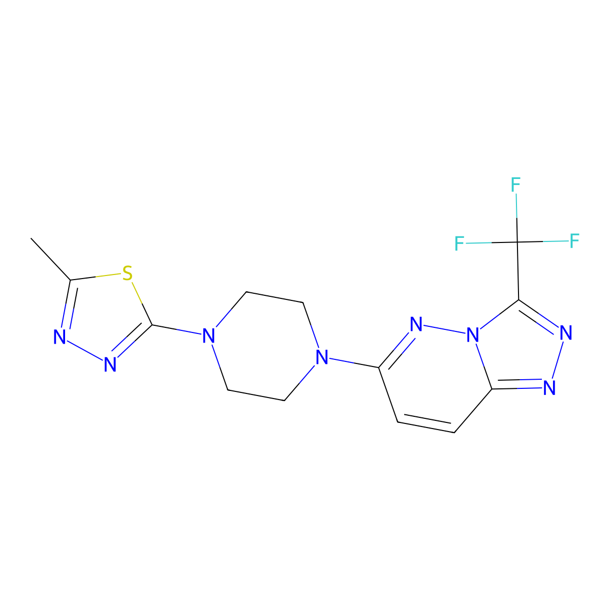 1-(5-Methyl-1,3,4-thiadiazol-2-yl)-4-[3-(trifluoromethyl)-[1,2,4]triazolo[4,3-b]pyridazin-6-yl]piperazine molecular structure, CAS 2380170-99-8