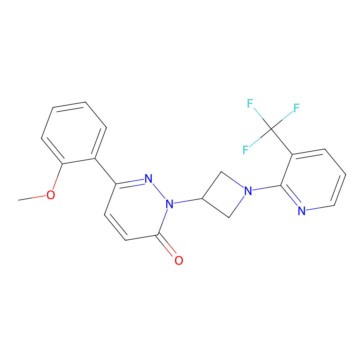 6-(2-Methoxyphenyl)-2-{1-[3-(trifluoromethyl)pyridin-2-yl]azetidin-3-yl}-2,3-dihydropyridazin-3-one molecular structure, CAS 2380171-06-0