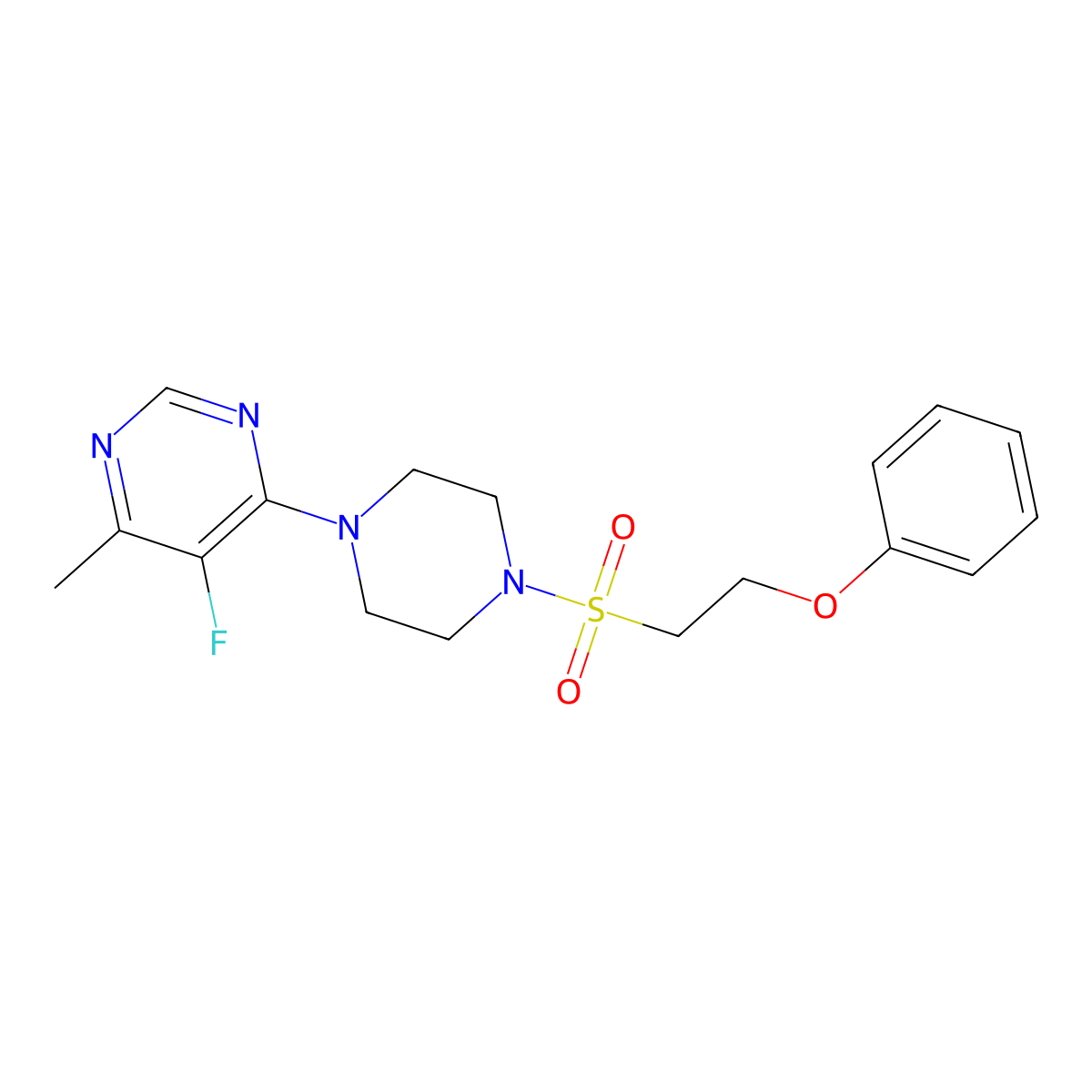 5-Fluoro-4-methyl-6-[4-(2-phenoxyethanesulfonyl)piperazin-1-yl]pyrimidine molecular structure, CAS 2380171-07-1